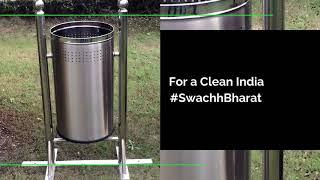 Stainless Steel Outdoor Waste Bin - Single