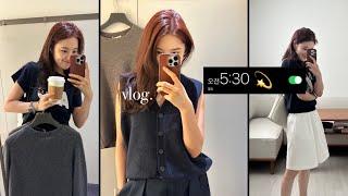 vlog. ⏰ am 5:30 기상, 직장인 브이로그 │ 요즘 빵모닝, COS 혼쇼, 택배 언박싱, 건강검진 • 드디어 두바이 초콜렛