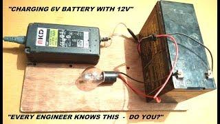 How to charge a 6V battery with a 12V supply - Basics