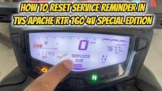 How to remove service due reminder on Tvs Apache RTR 160 4v Smartxconnect