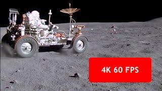 [4k, 60 fps] Apollo 16 Lunar Rover "Grand Prix" (1972 April 21, Moon)