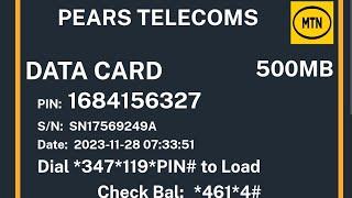 HOW TO BUY AND PRINT DATA CARD AND RECHARGE CARD ON PEARS TELECOMS