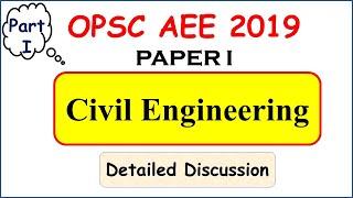 OPSC AEE Previous year paper civil engineering | OPSC AEE 2019 Civil Engineering | Paper I |