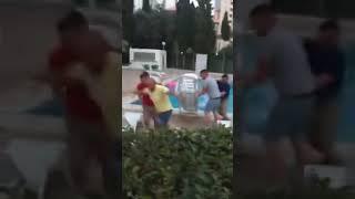 Newcastle fan thrown in pool