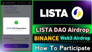 Binance Web3 Lista Dao Airdrop Season 3 || Binance Web3 Lista Airdrop || How To Participate