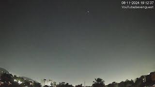 Timelapse Mexico City CDMX - Meteorito o Bólido (vel. real y a 1/5) 8-NOV-24 19:12 hrs. ORIENTE