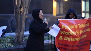 VCU Professor Ana Edwards speaks outside the Virginia General Assembly