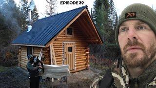 Log Cabin Build on Off-Grid Homestead |EP39| Roof Insulation, Woodshed Foundation, Sauna Site