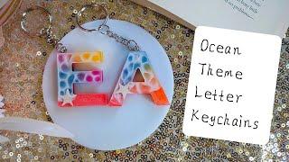 Rainbow Ocean Resin letter Keychains | Epoxy Resin Keychain for Beginners | Resin Alphabet keychains