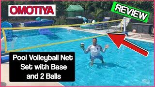 OMOTIYA Pool Volleyball Net Set with Base, Volleyball Net for Inground Pools, Pool Games Toys for Ki