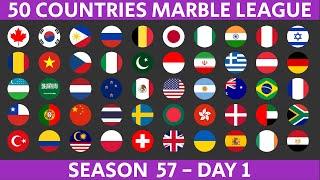 50 Countries Marble Race League Season 57 Day 1/10 Marble Race in Algodoo