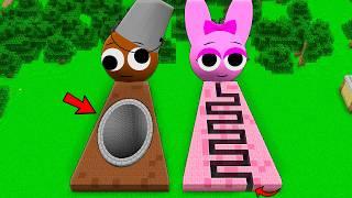 I found a SPRUNKI MAZE vs PIT in Minecraft ! What's INSIDE the PINK SPRUNKI vs BROWN SPRUNKI ?