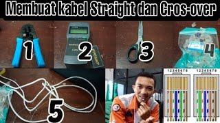 Tutorial lengkap || cara membuat kabel LAN-UTP CAT | Straight & Crossover | Cross-Over