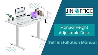 Jin Office Manual Height Adjustable Standing Desk Self Installation Video| JHT8-M2 DIY Assembly