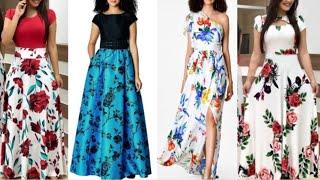 Long dress designs 2020 | floral print maxi dress | digital printed gown