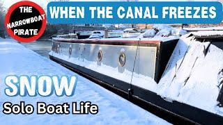 Frozen Solid! Surviving Winter Aboard my Boat | Winter Snow