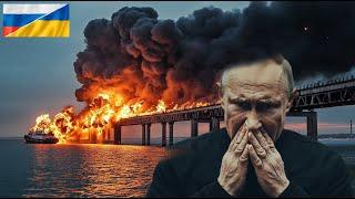 25 MINUTES AGO! Ukrainian F-16s defeat Russian reinforcements on collapsed Crimean bridge