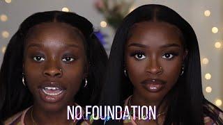 *Detailed* No Foundation Makeup Tutorial For Dark Skin WOC (Beginner Friendly)