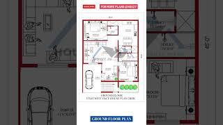 35x45 West facing house plan 2bhk #houzy #housedesign#home #westfacinghouse #35x45 #floorplan #2bhk