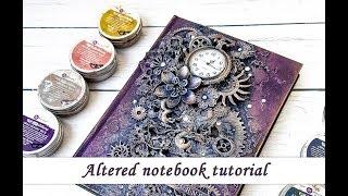 Altered notebook with Sculpture Medium and Finnabair waxes - mixed media tutorial