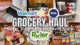 $250 GROCERY HAUL | FREEZER STOCK UP + Kitchen Reset || WALMART-SAVE A LOT-RULER FOODS