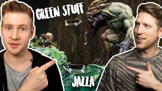 Painting a Giant Mini made Entirely of GREEN STUFF!? (With @Jazza)