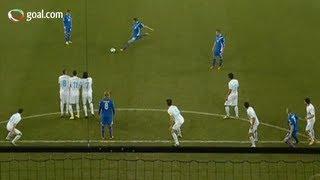 Slovenia vs Iceland - stunning free kick from Gylfi Sigurdsson - 1-1