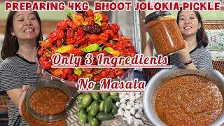 How I Made 4KG King Chilli Pickle Using Just 3 Ingredients | No Masala Added | 5 Hours Of Hard Work!