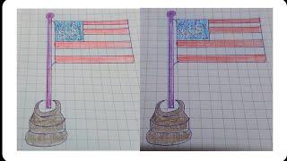 How to draw American flag