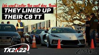 Quickest C8 Corvette at TX2K.  We line up with Jotech's Twin Turbo Corvette C8.