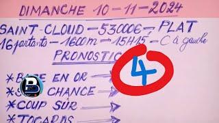 Pronostic quinte du jour dimanche  10/11/2024