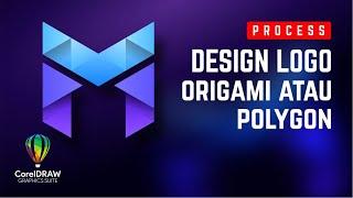 POLYGON OR ORIGAMI LOGO DESIGN WITH COREL DRAW FROM THE LETTERS M