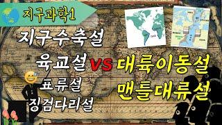 [지구과학1] 1강. 판구조론의 정립과정 (1)격변설,지구수축설,육교설 vs 대륙이동설, 맨틀대류설