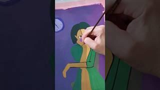 Chica pensativa - Pintura al gouache