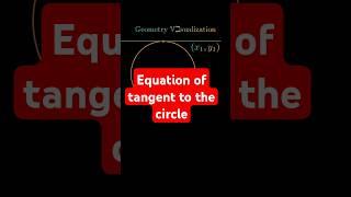 Equation of Tangent to the Circle | Geometry Visualization #maths #shorts