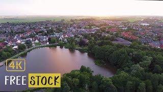 Aerial View Over a Small Town [4K] | Free Drone Footage