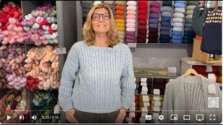 ELLA Strickpulli / Sweater, top-down gestrickt aus Merinowolle mit raffiniertem Lochmuster