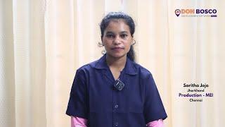 "Saritha Jojo's Journey: From ITI Student to Thriving in Production at MEI Chennai"