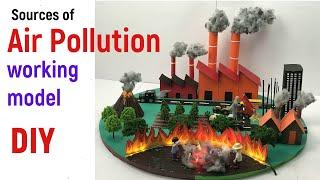 Air pollution model - Sources of air pollution 3d model - air pollution causes model making - DIY