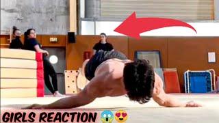 girls reaction to calisthenics 