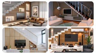 Top 40 Smart Under Stairs Tv Unit Ideas 2023 | Living Room Stairs Tv Unit Design |Under Stairs Ideas