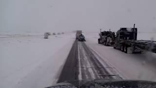 I-80 in Wyoming & winter weather driving with semi truck accidents