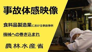 事故体感映像　食料品製造業における事故事例　機械への巻き込まれ