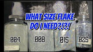 METAL FLAKE size comparison for a custom auto paint project. Tutorial-Motorcycle,Car,Lowrider,Guitar