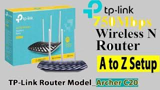 How to A to Z Configure TP-link Router With Ethernet |Setup TP-Link Archer C20 AC750 |