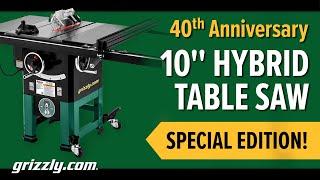 New Grizzly 10" Open Stand Tablesaw: 40th Anniversary Edition!