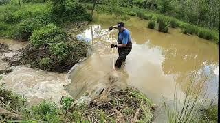 Over 2 miles of flooded creek. It's a lot to drain.