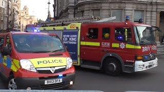 London Fire Brigade Pump Responding with help from police