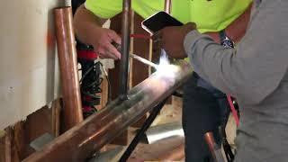 How to Flare Copper and Solder pipe to a flared hole. Allstate Plumbing Heat & Air (Radioactive)