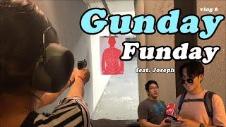 [미국브이로그]Funday Gunday! | 미국총쏘기, 코리안타코,미국고등학교, 블루베리아이스크림만들기